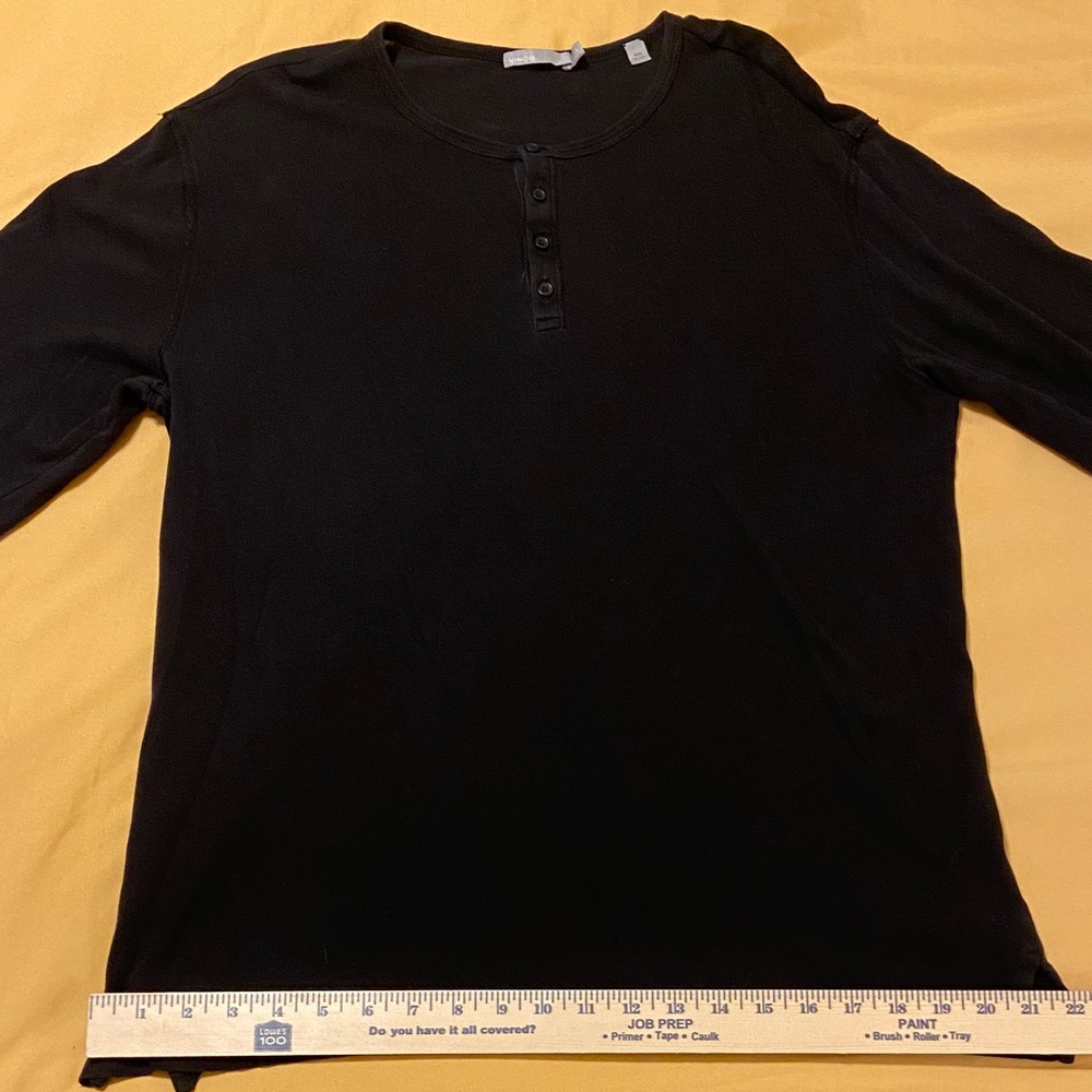 Vince. Men's Black Henley Shirt